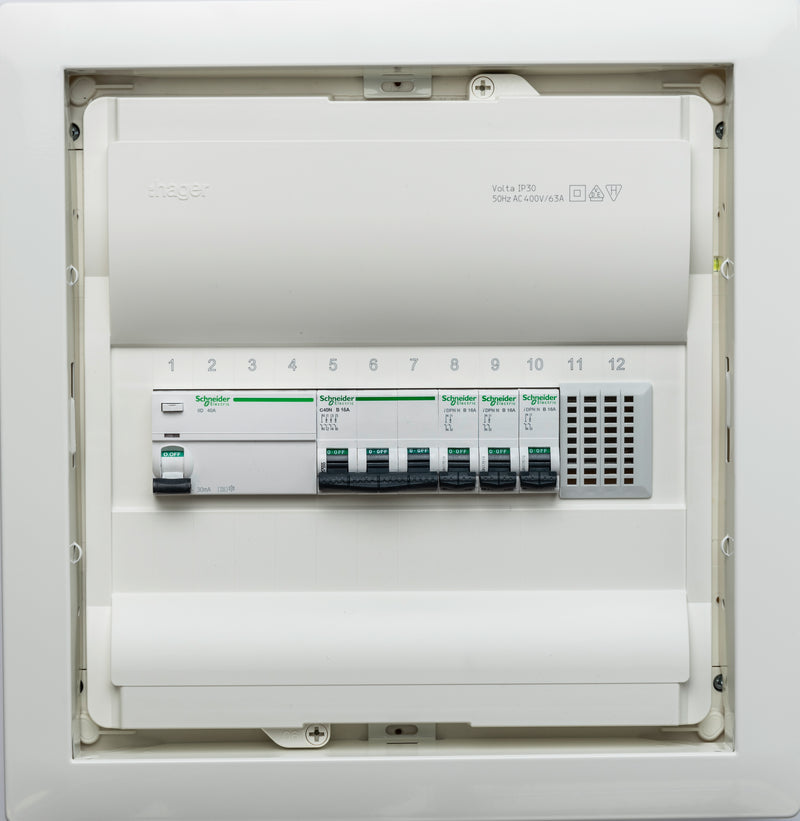 Elektroverteilung bestückt Elektroverteilung 1-reihig mit Tür WSUPV1V02