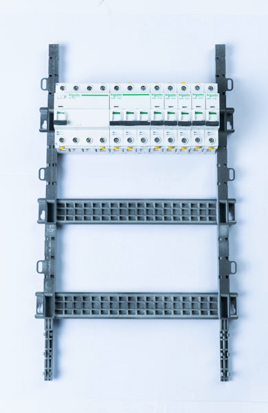 Modular plug-in DIN rail device carrier (without DIN rail devices)